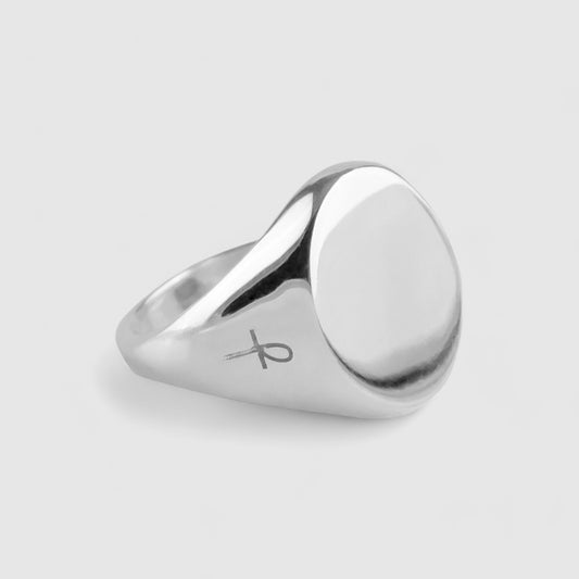 OVAL SILVER SIGNET RING