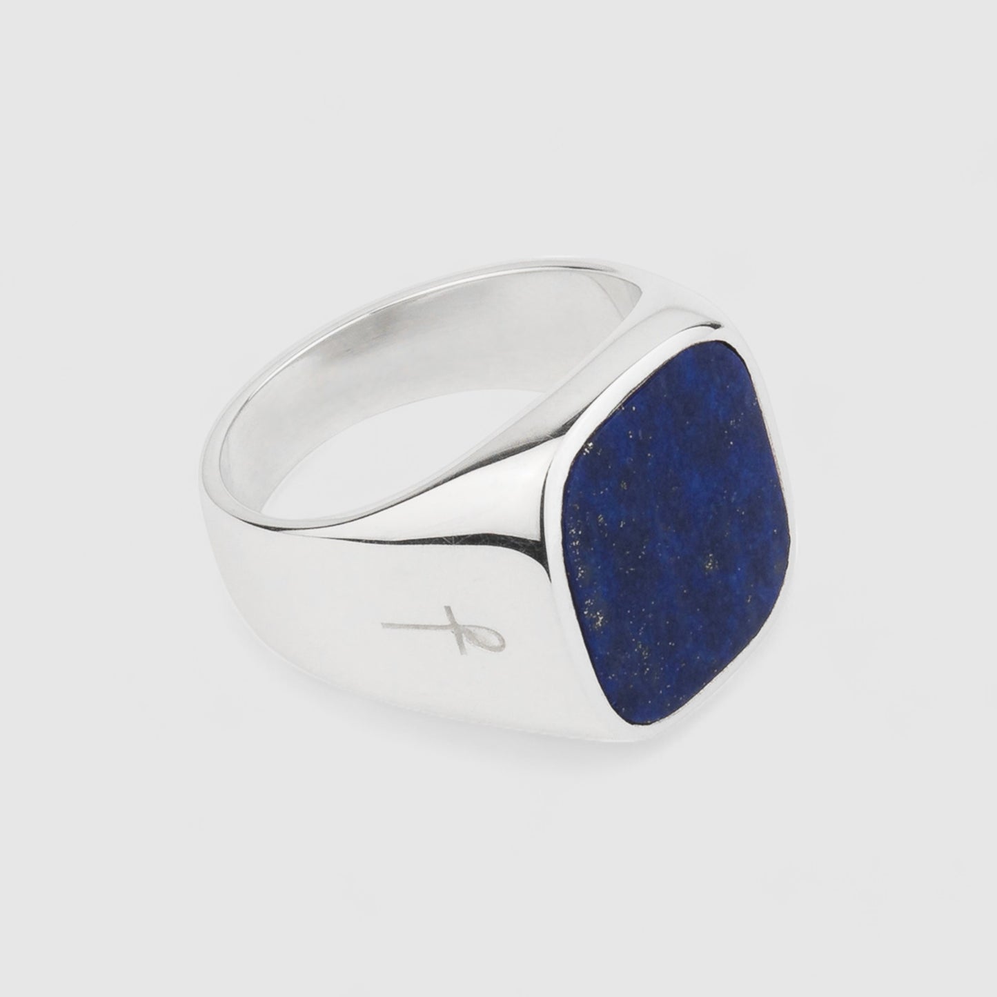 SILVER LAPIS LAZULI SQUARE SIGNET RING