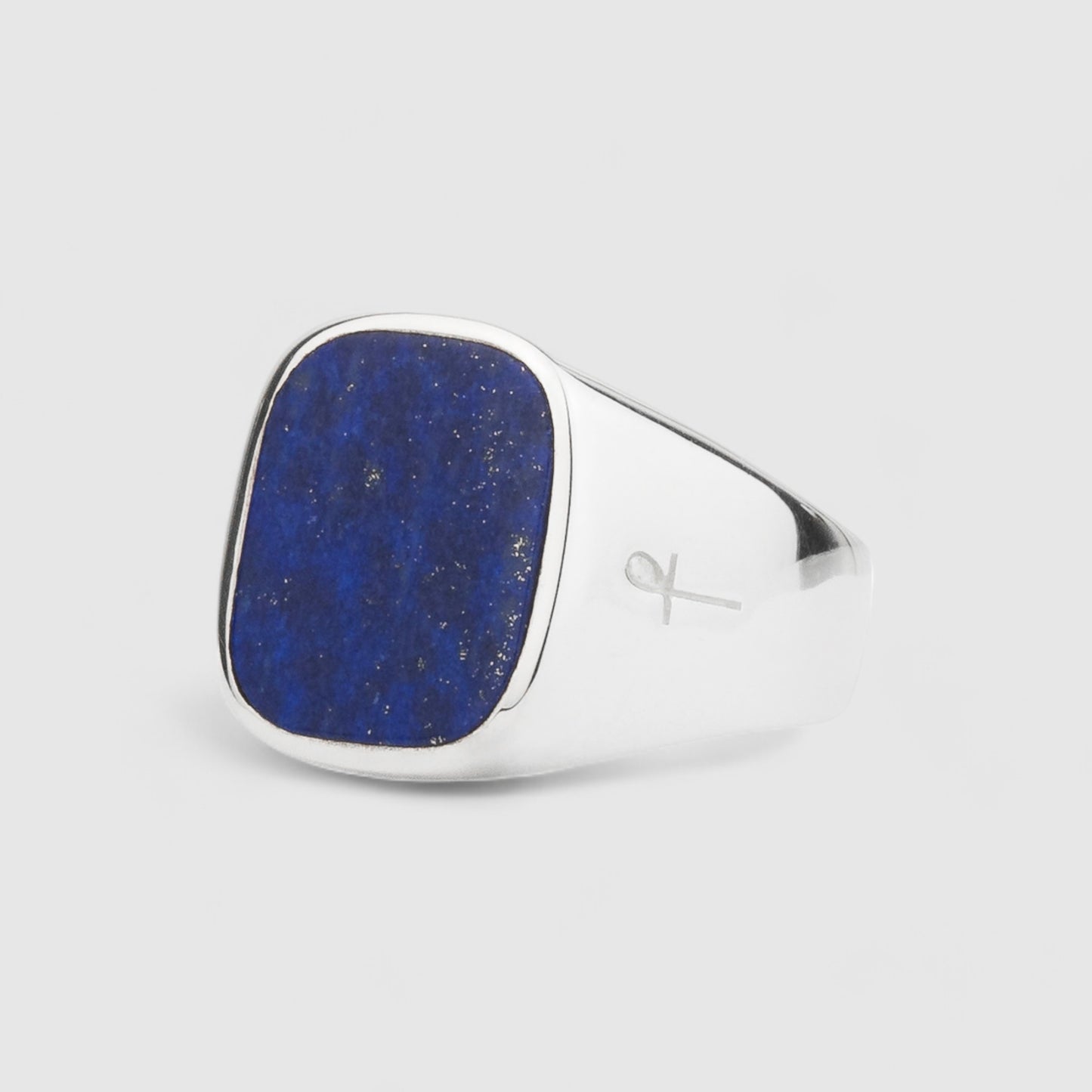 SILVER LAPIS LAZULI SQUARE SIGNET RING