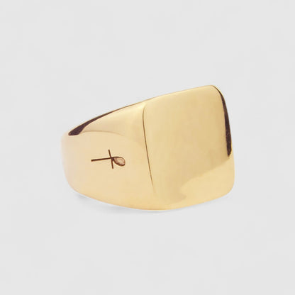 9CT GOLD SQUARE SIGNET RING