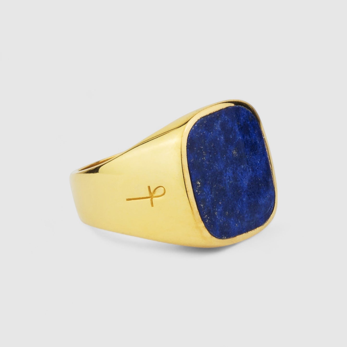 GOLD LAPIS LAZULI SQUARE SIGNET RING