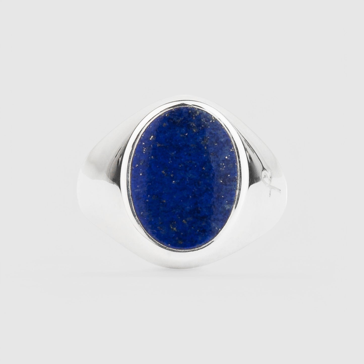 SILVER LAPIS LAZULI OVAL SIGNET RING