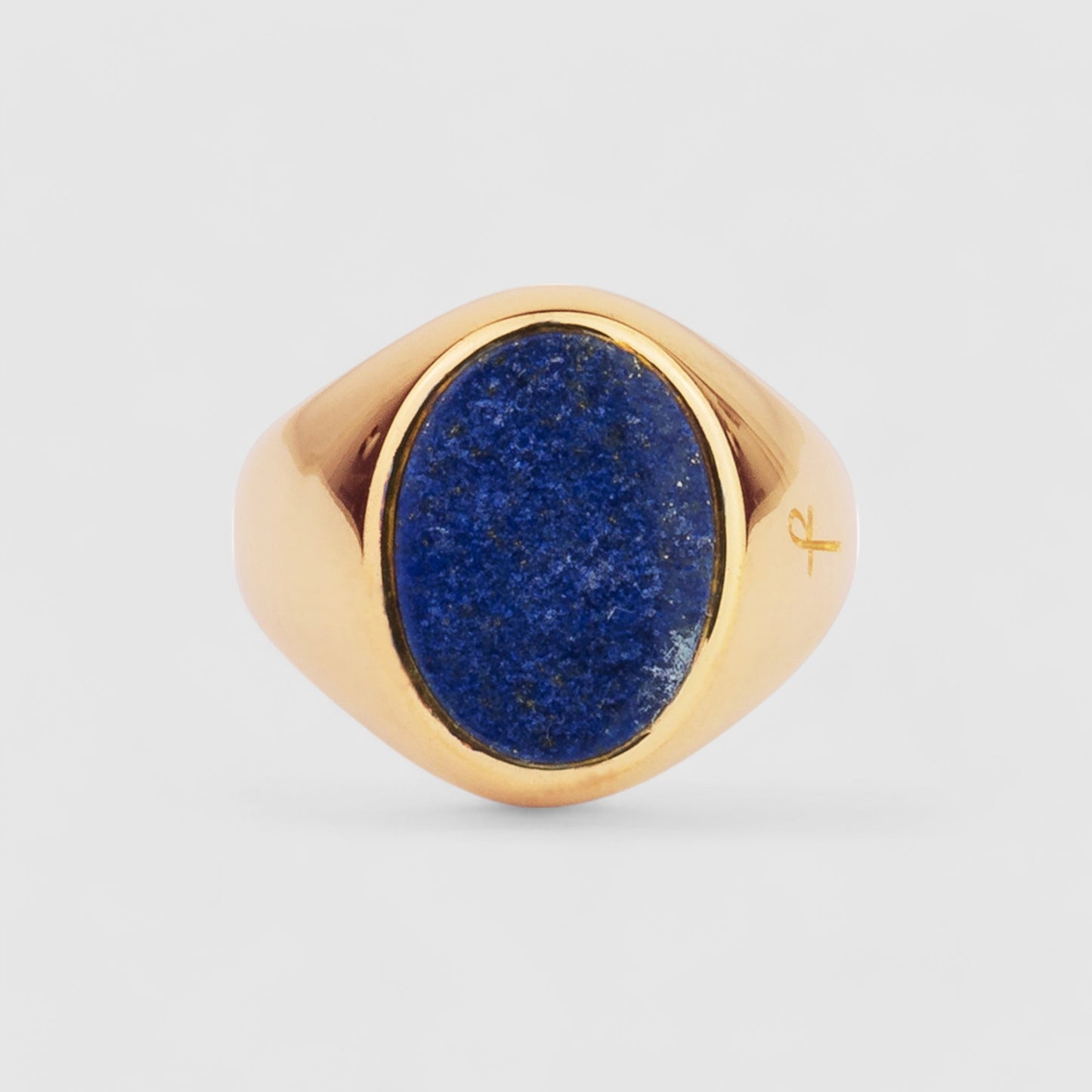 9CT GOLD LAPIS LAZULI OVAL SIGNET RING