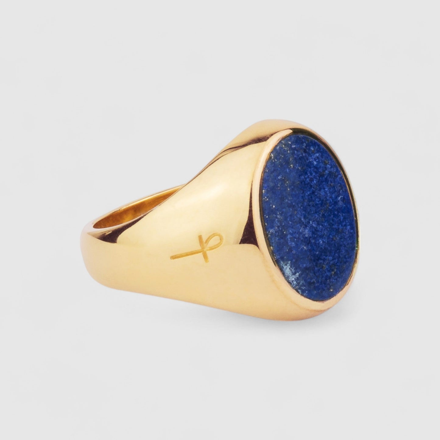 9CT GOLD LAPIS LAZULI OVAL SIGNET RING