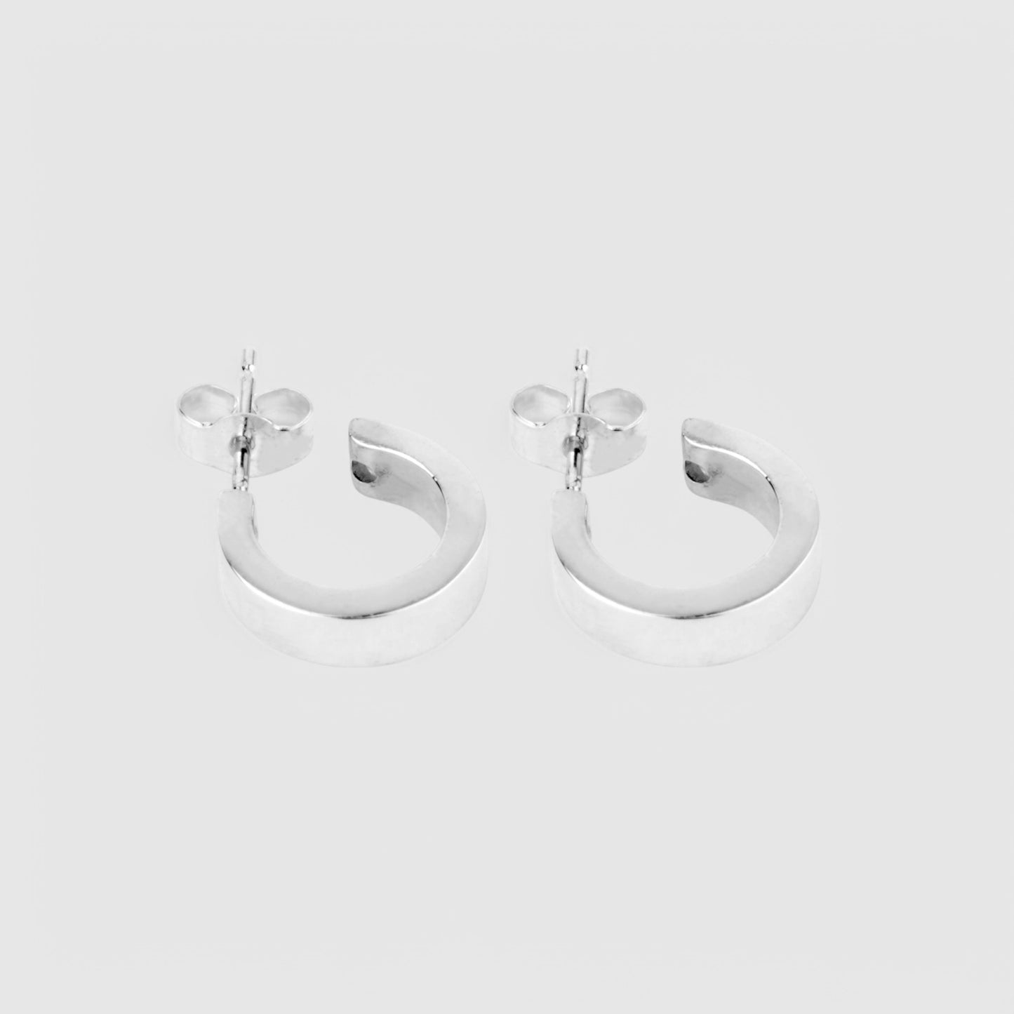 SILVER FLAT HOOP EARRINGS