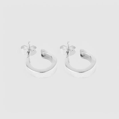 SILVER FLAT HOOP EARRINGS