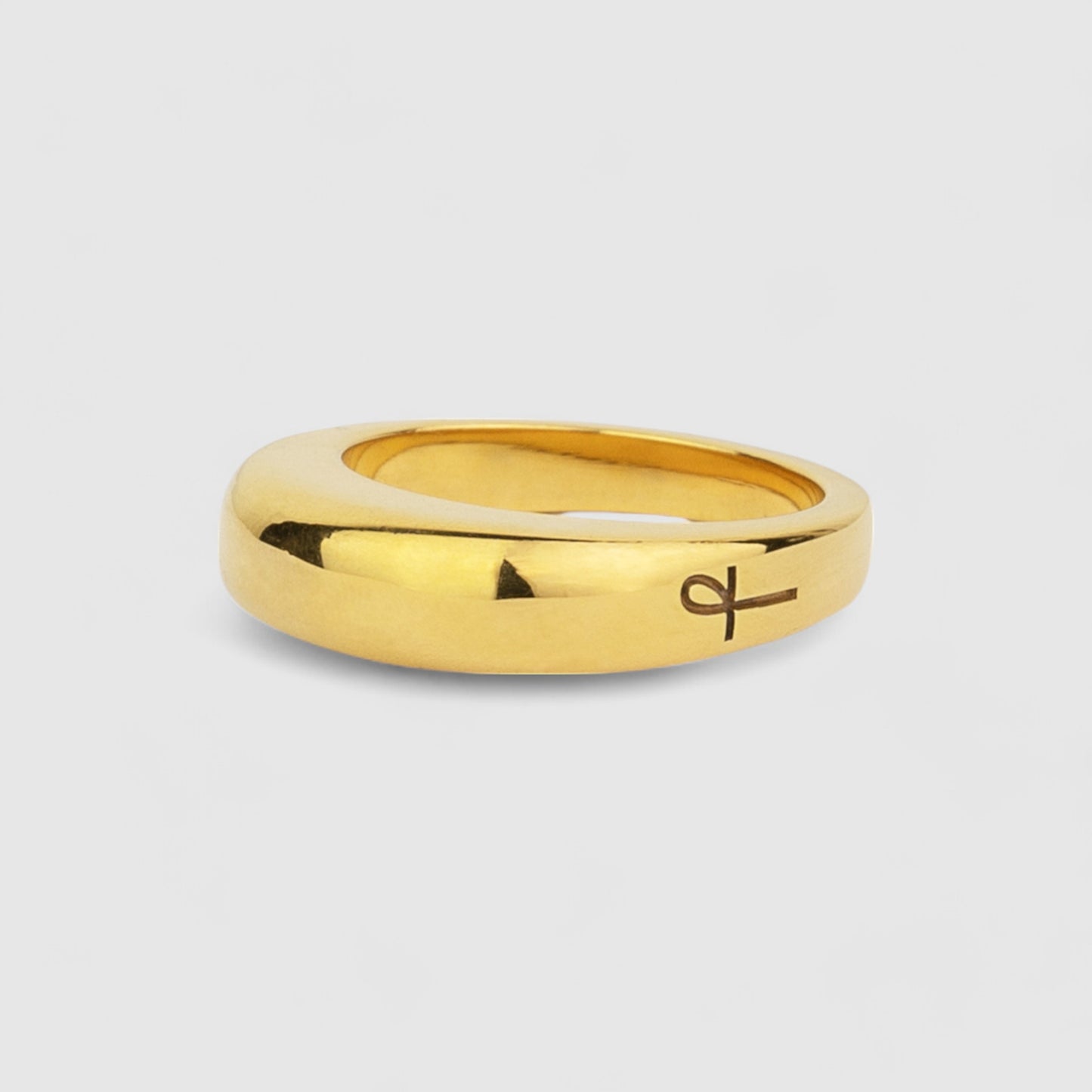 GOLD BARBICAN SIGNET RING