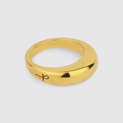 GOLD BARBICAN SIGNET RING