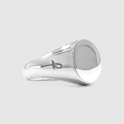 SILVER OVAL SIGNET RING (S)