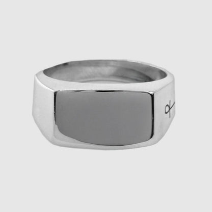 SILVER RECTANGLE SIGNET RING