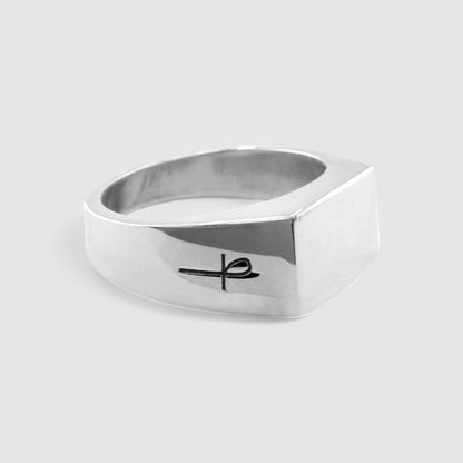 SILVER RECTANGLE SIGNET RING