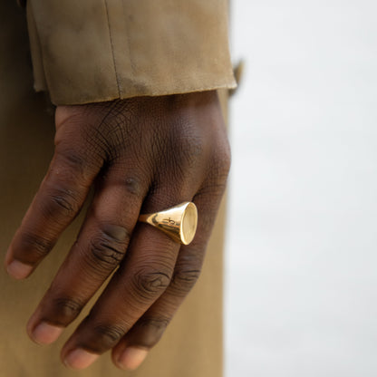 SILVER OVAL SIGNET RING (S)